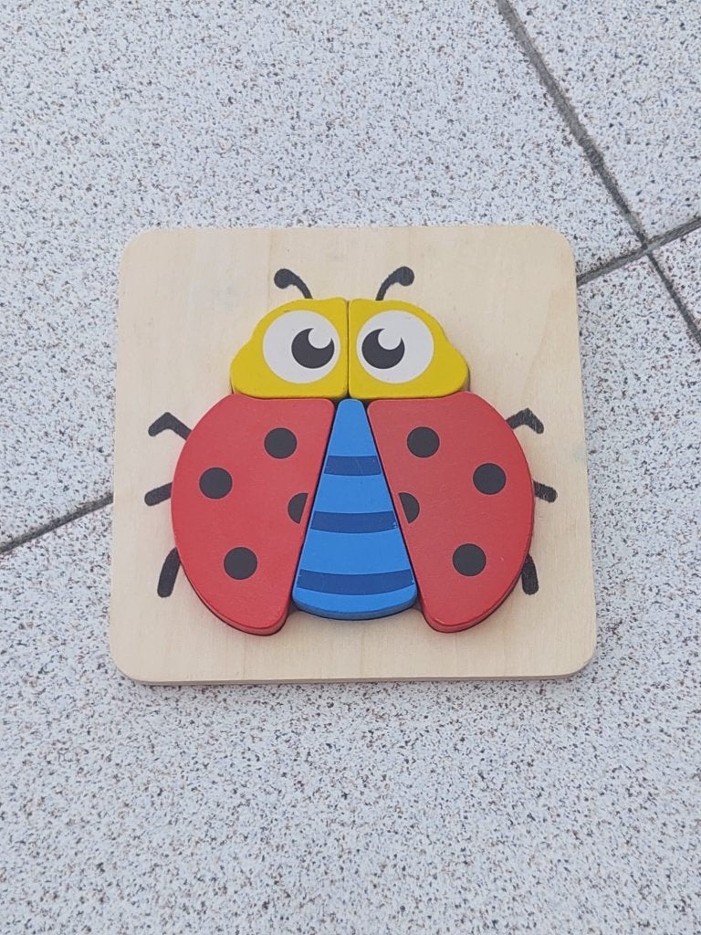 Puzzle coccinelle pour enfant, Enlèvement, Moins de 10 pièces, Comme neuf, En bois