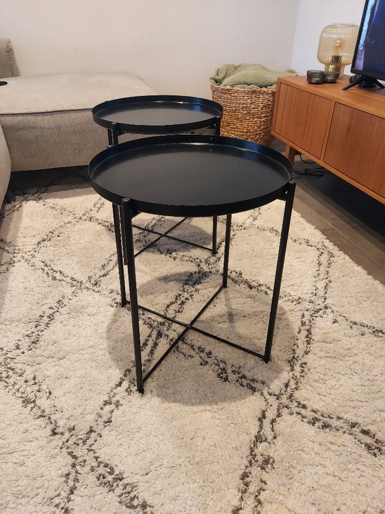 Salontafels met dienblad 2x, Huis en Inrichting, Tafels | Salontafels, Ophalen, Minder dan 50 cm, Gebruikt, 50 tot 75 cm
