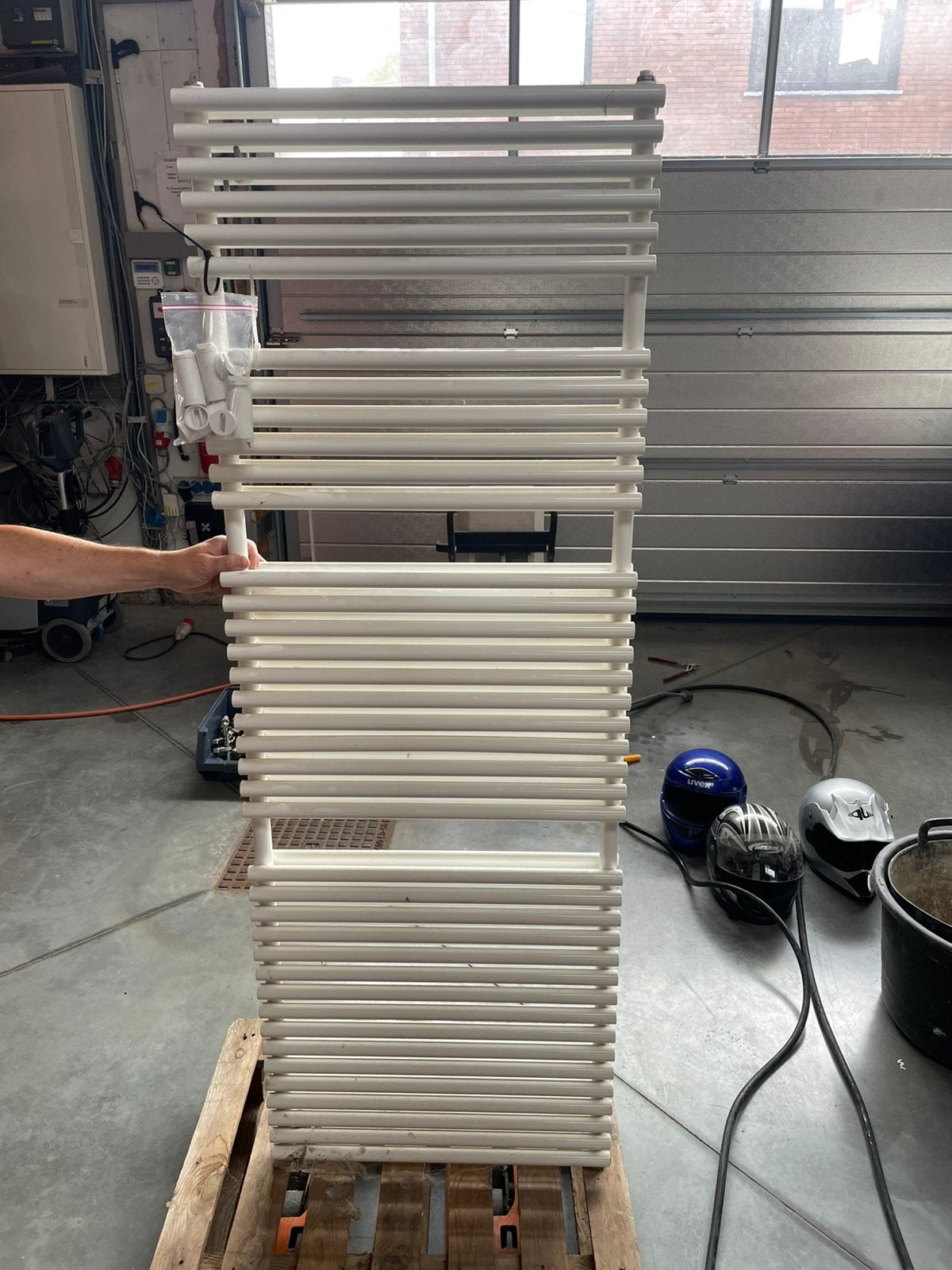 Radiateur sèche-serviettes design blanc (version double), Enlèvement, Comme neuf, Radiateur