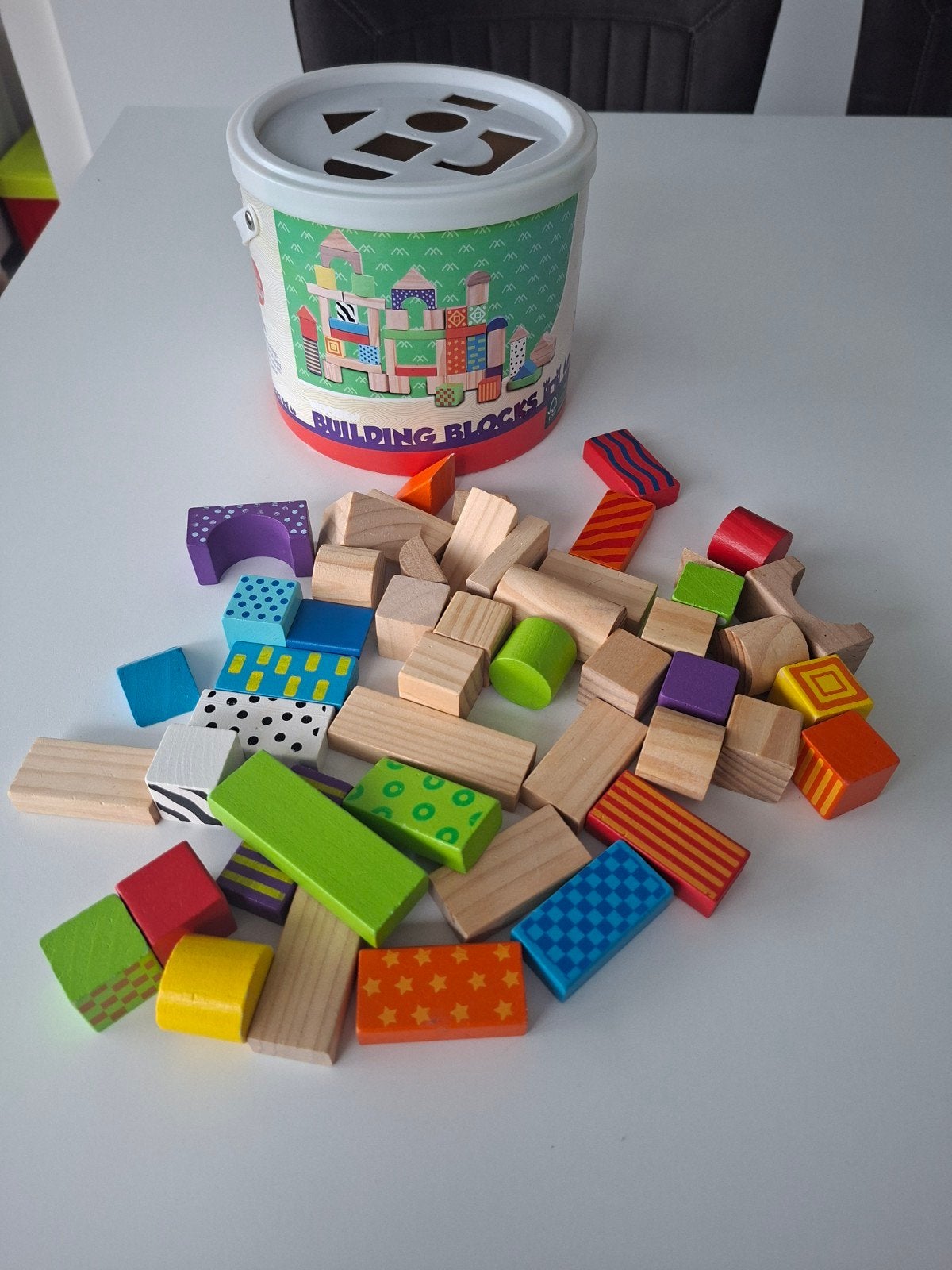 trommel met houten blokken, Ophalen of Verzenden