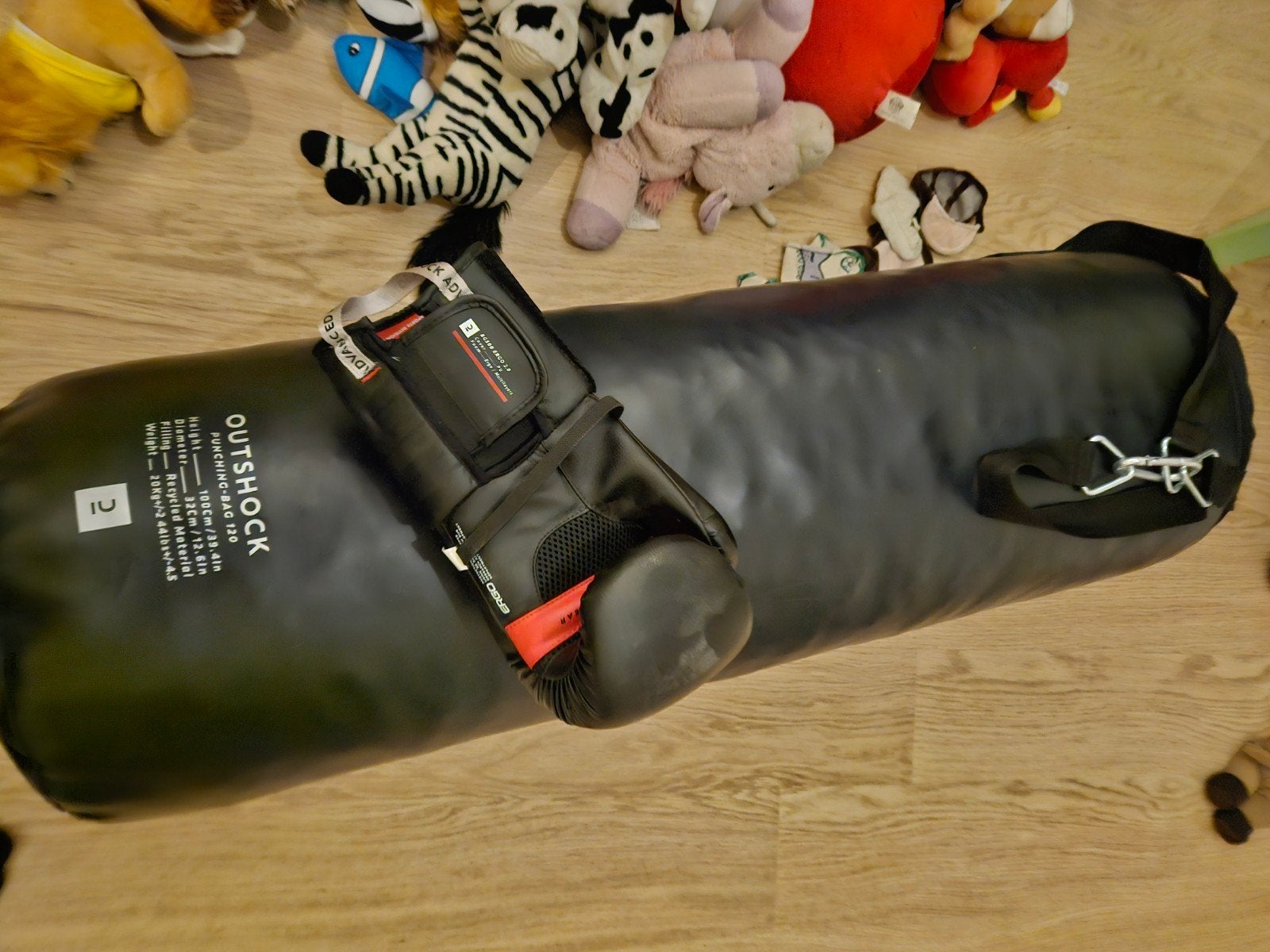 outshock 20kg boxzak + handschoenen, Enlèvement, Comme neuf, Sac de boxe