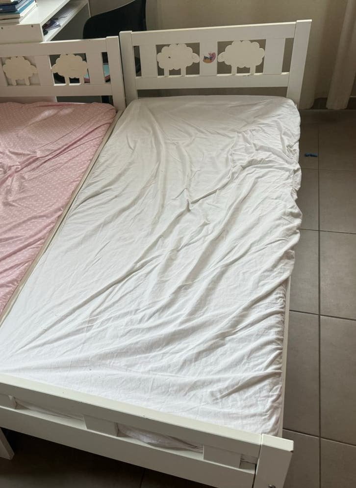 Kinderbed, Ophalen, Gebruikt, Eenpersoons, Beige
