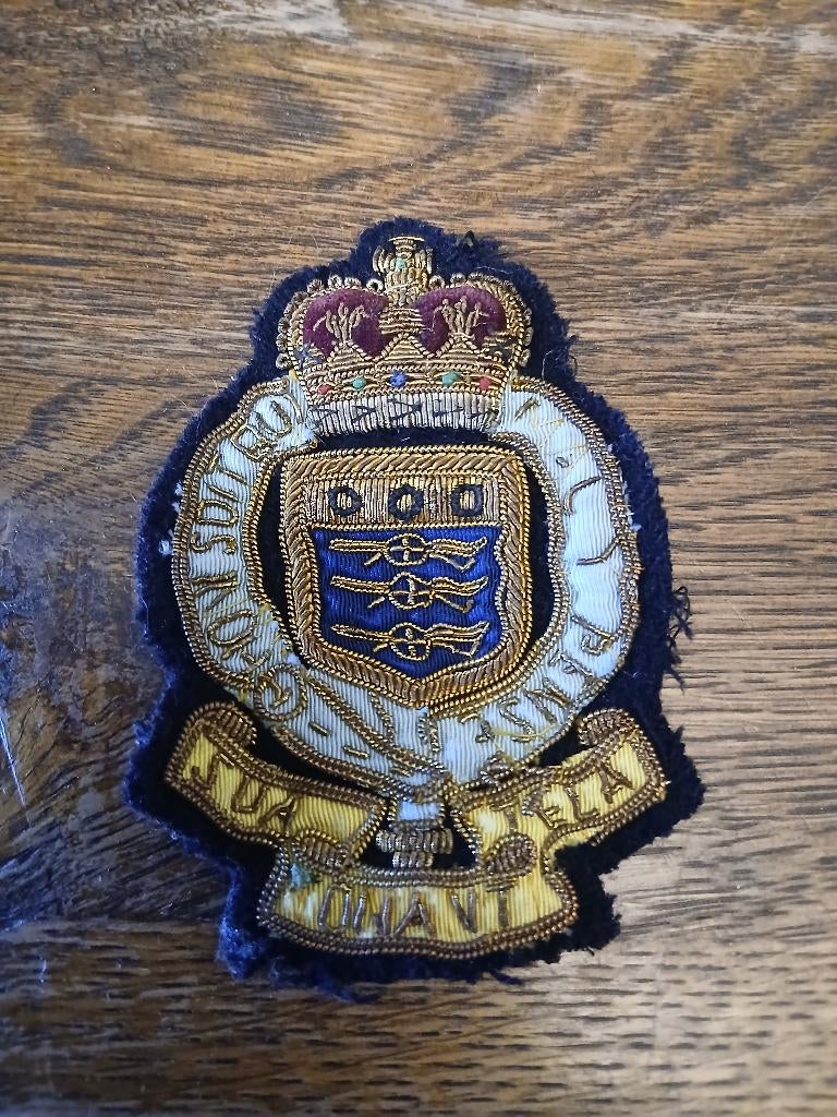 Patch artillerie anglaise brode en canetille, Envoi, Armée de terre, Emblème ou Badge
