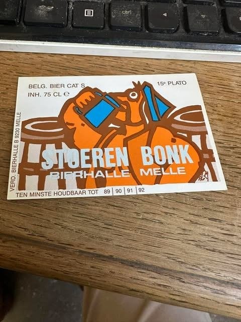 stoere bonk etiket label bierhalle Melle, Enlèvement ou Envoi, Neuf, Autres types, Autres marques