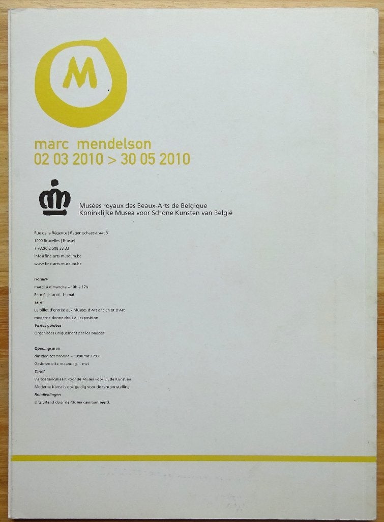 Marc Mendelson, 2010 KMSK Brussel, Ophalen of Verzenden, Gelezen, Schilder- en Tekenkunst