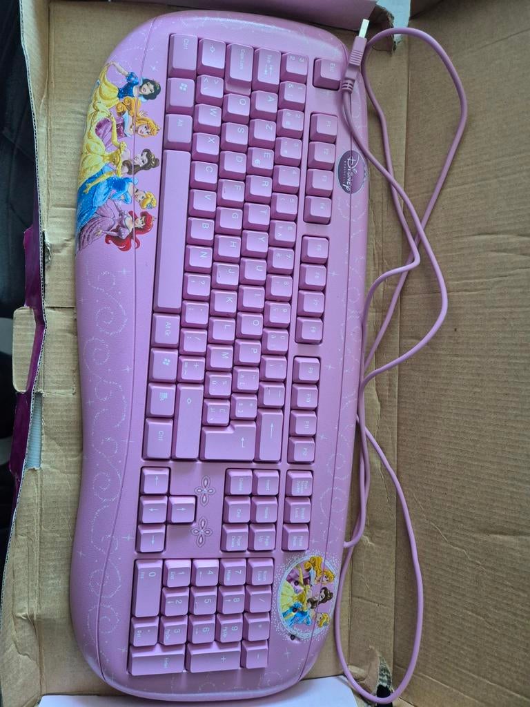 Disney Princess azerty toetsenbord, Computers en Software, Ophalen, Azerty, Nieuw, Bedraad