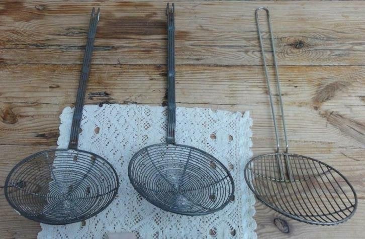 Oude brocante draadlepels/ zeeflepels/ draadlepel/ zeeflepel, Enlèvement ou Envoi