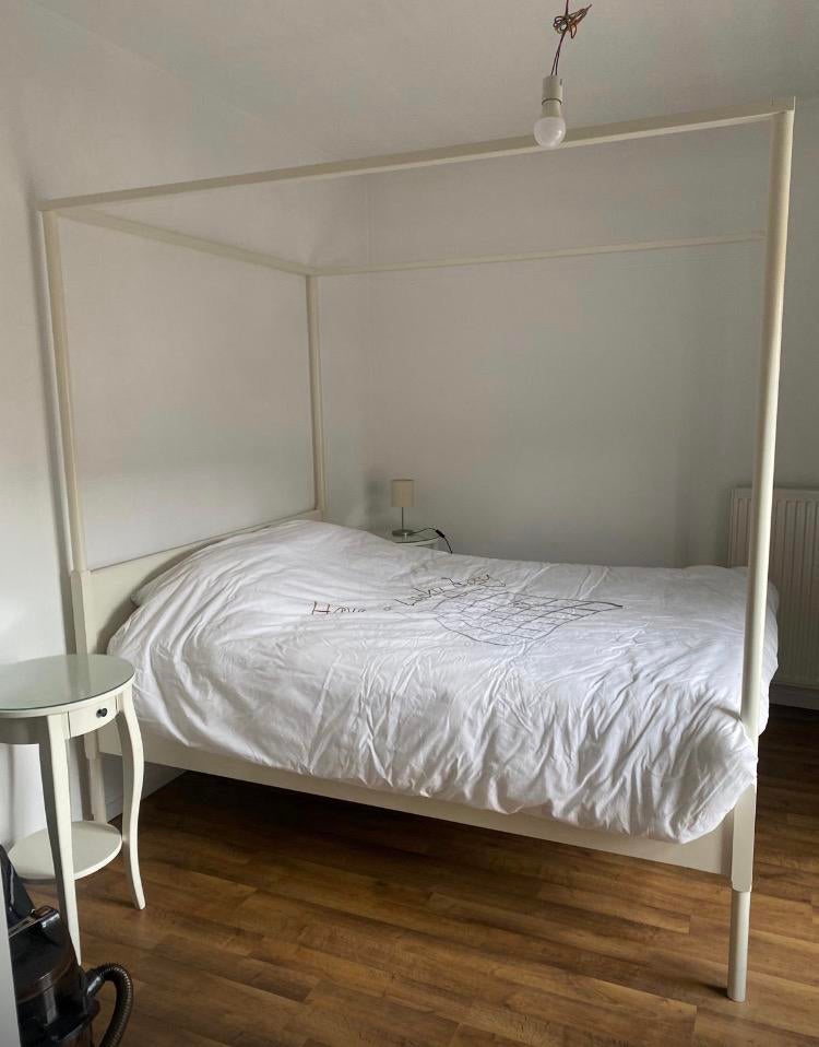 Hemelbed, Ophalen, Gebruikt, Wit, Tweepersoons