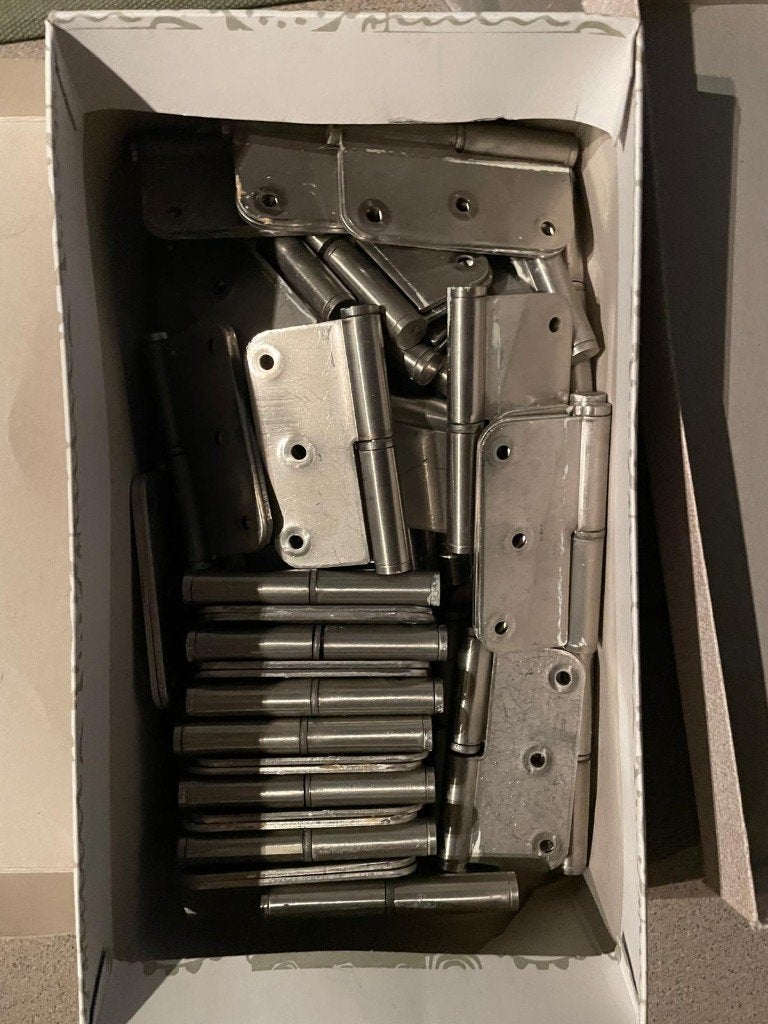 Klinken, Scharnieren, sloten, ... voor 13 binnendeuren, Doe-het-zelf en Bouw, Ophalen, Zo goed als nieuw, Inox, Klink of Kruk