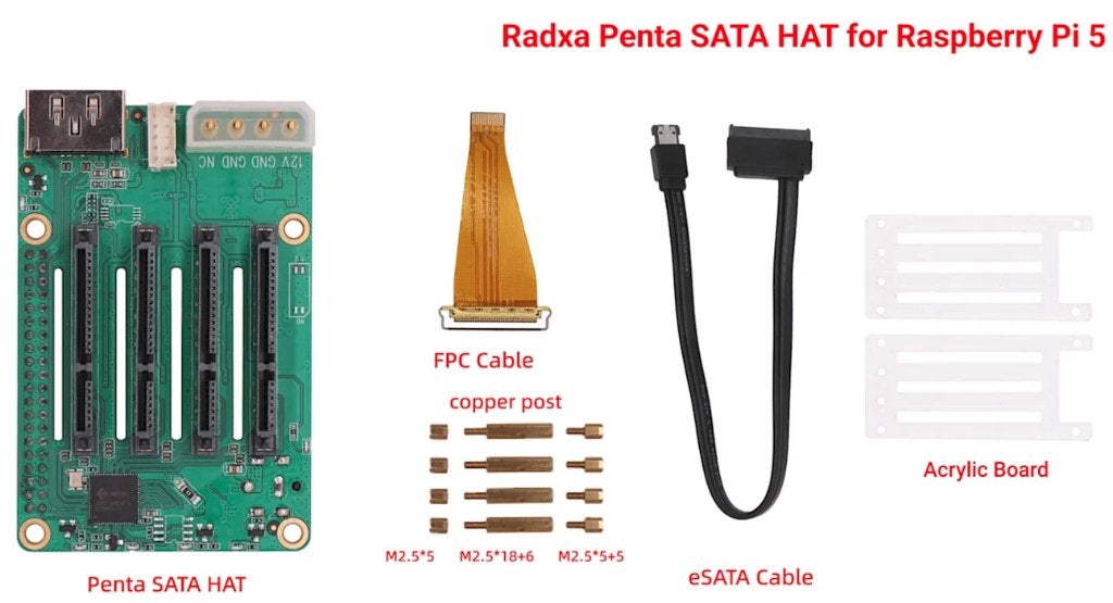 Radxa Penta SATA HAT pour Raspberry Pi 5 – Neuf, Enlèvement ou Envoi, Neuf