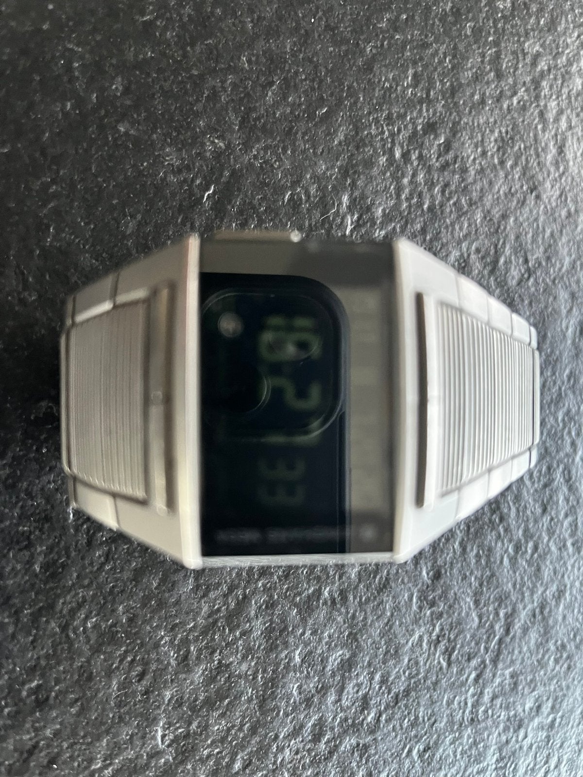 Junghans mega 1000, Handtassen en Accessoires, Horloges | Heren, Overige materialen, Gebruikt, Polshorloge, Overige materialen