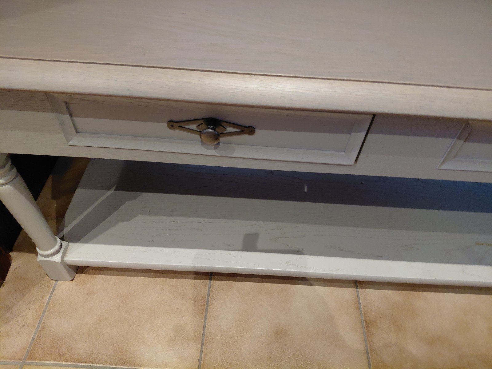 landelijke salontafel 1m20 lang en 57 breed, 100 à 150 cm, Comme neuf, Landelijk, Enlèvement