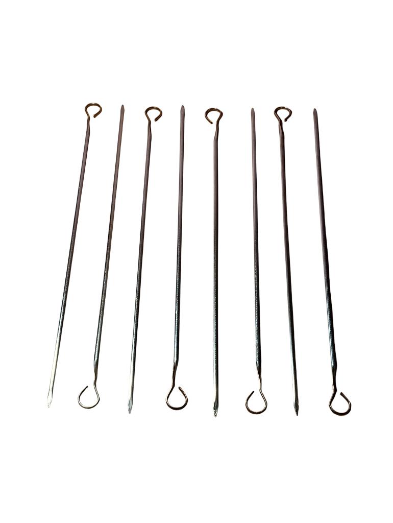 8 piques à brochette inox vintage, Enlèvement