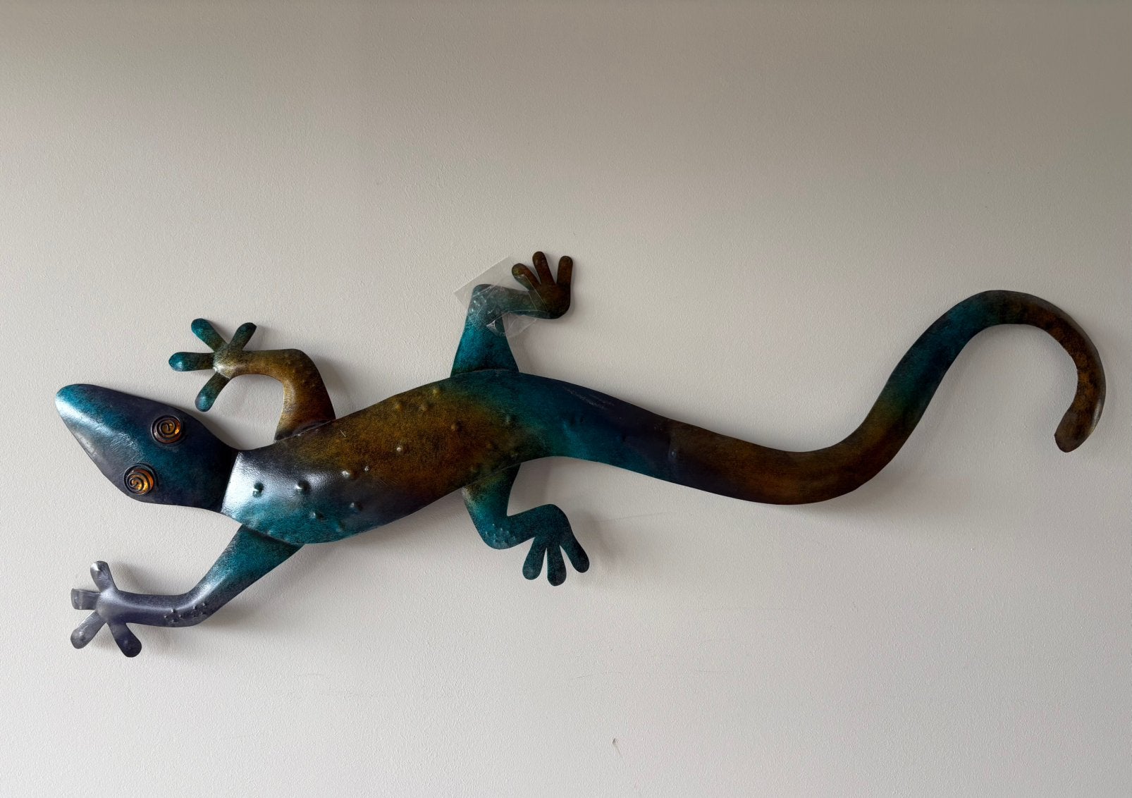 Muurdecoratie salamander metaal, Ophalen, Zo goed als nieuw, Metaal