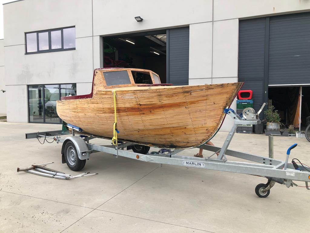 *PRIJSVERLAGING* Houten boot / sloep, Sports nautiques & Bateaux, Chaloupes, Remorque, Diesel, Enlèvement, Utilisé
