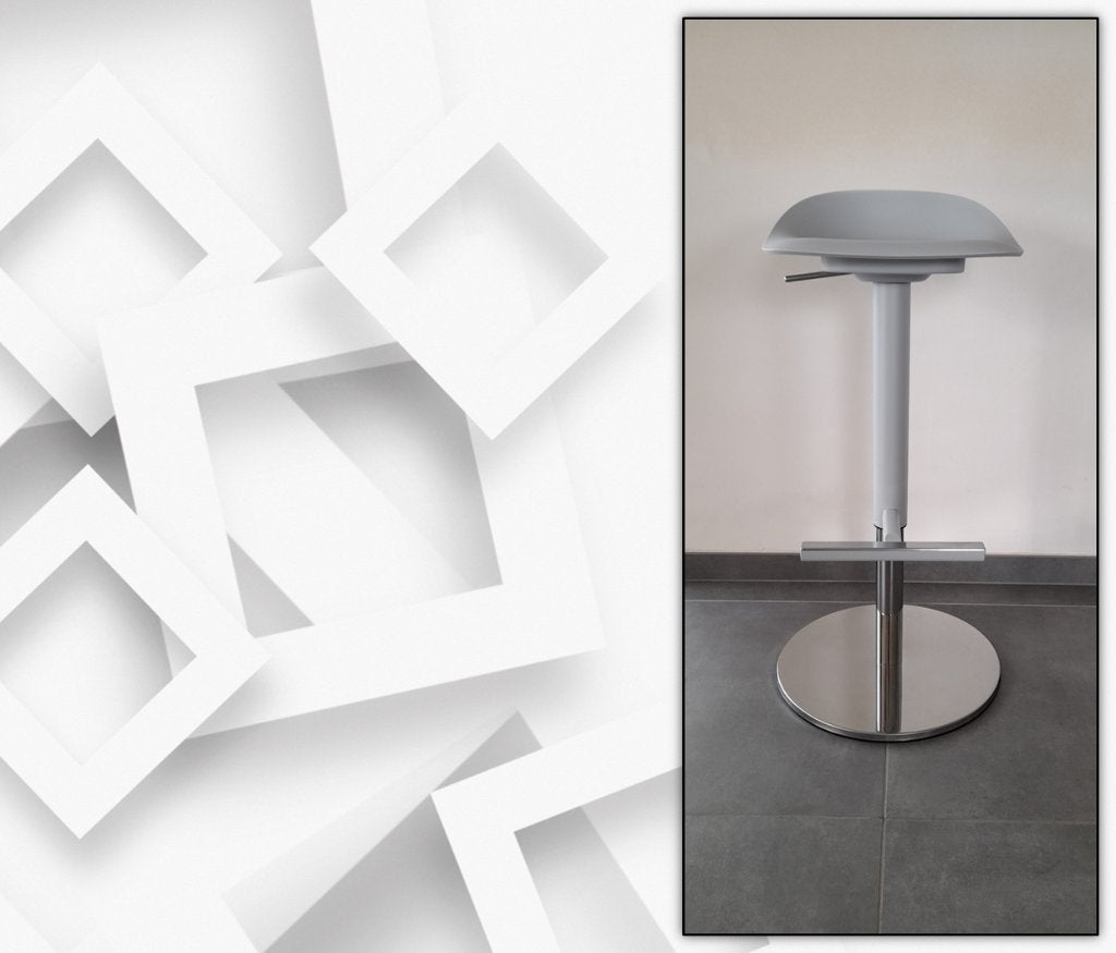 TABOURETS DE BAR JANINGE GRIS, 1 tabouret, Métal, Comme neuf, Enlèvement