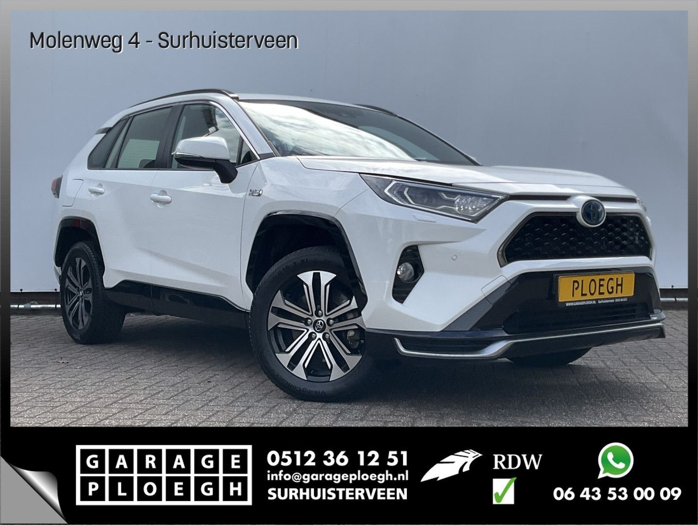 Toyota RAV 4 2.5 Plug-in Hybrid AWD Carplay Adapt.Cruise Cam, Automaat, Wit, Bedrijf, Hybride Elektrisch/Benzine