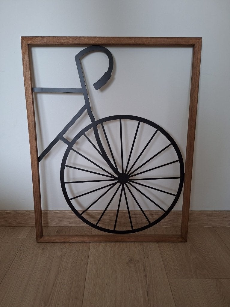 fiets in kader, Ophalen, Nieuw, Wandbord of Wandpaneel, 59 cm