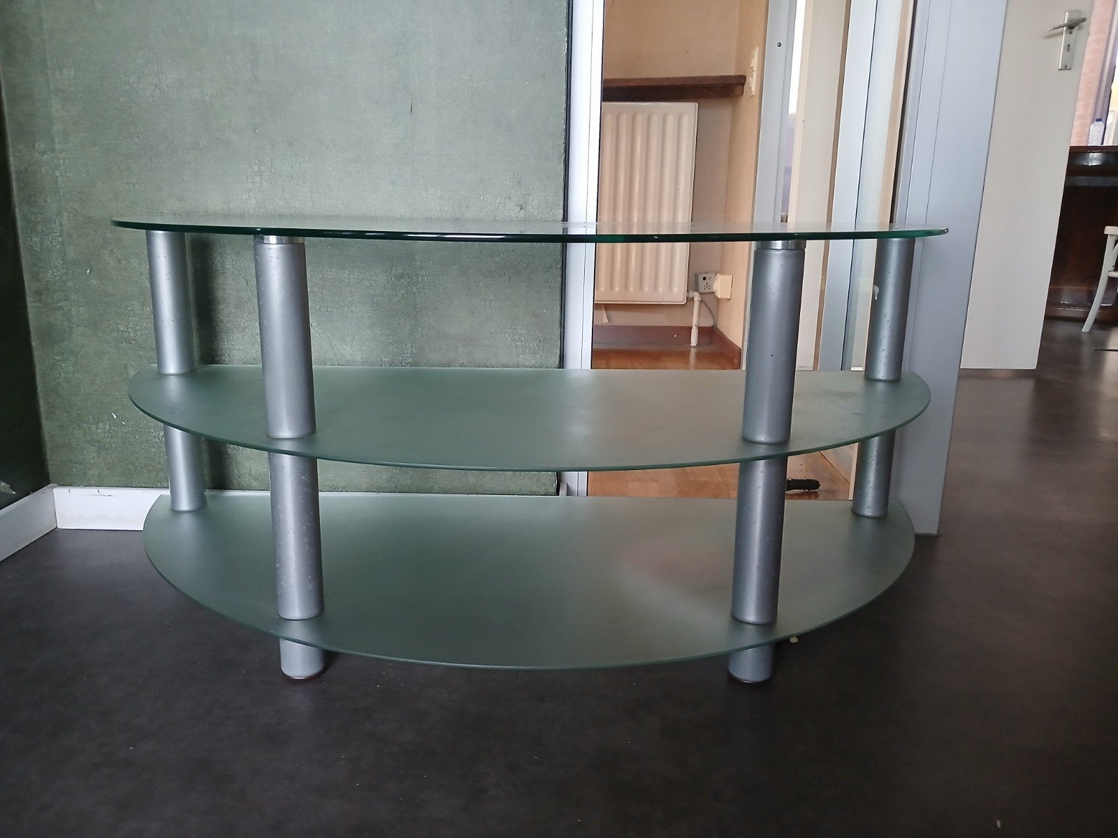 televisiemeubel bijna nieuw, Ophalen, 100 tot 150 cm, Nieuw, Glas