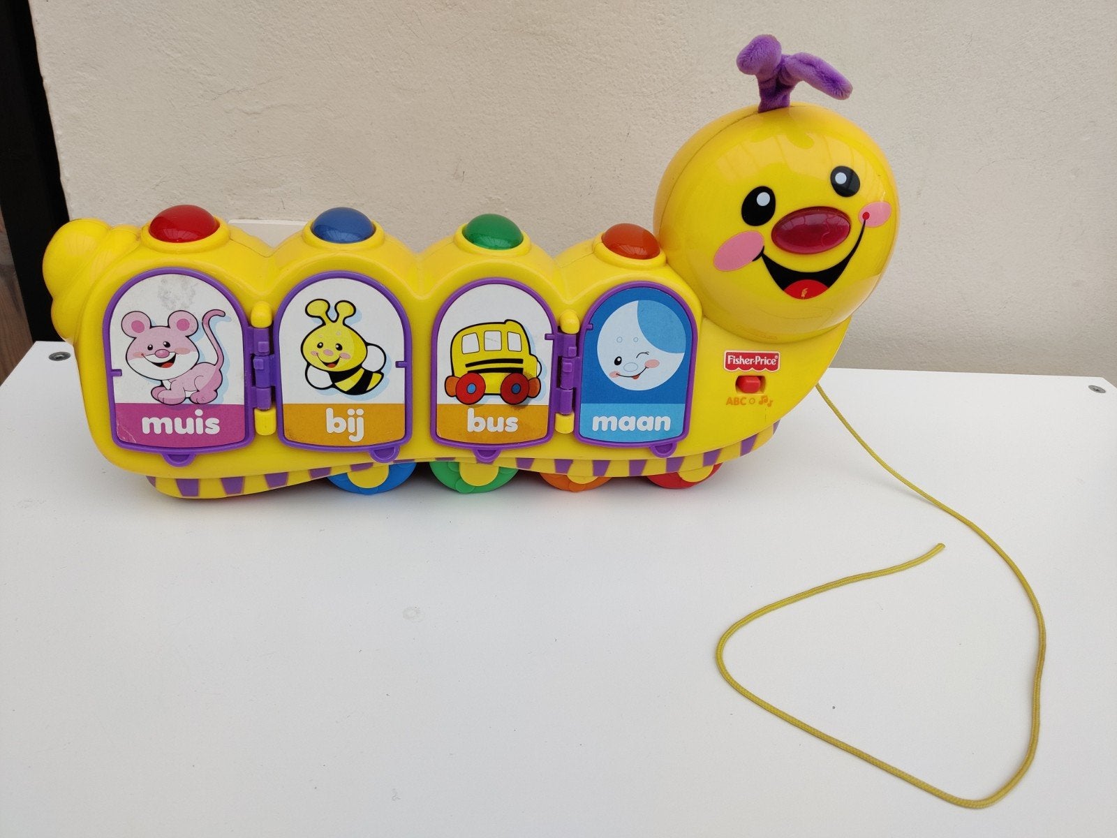 Muziek/leer rups Fisher-Price, Kinderen en Baby's, Ophalen, Gebruikt, Duw- of Trekspeelgoed, Met licht