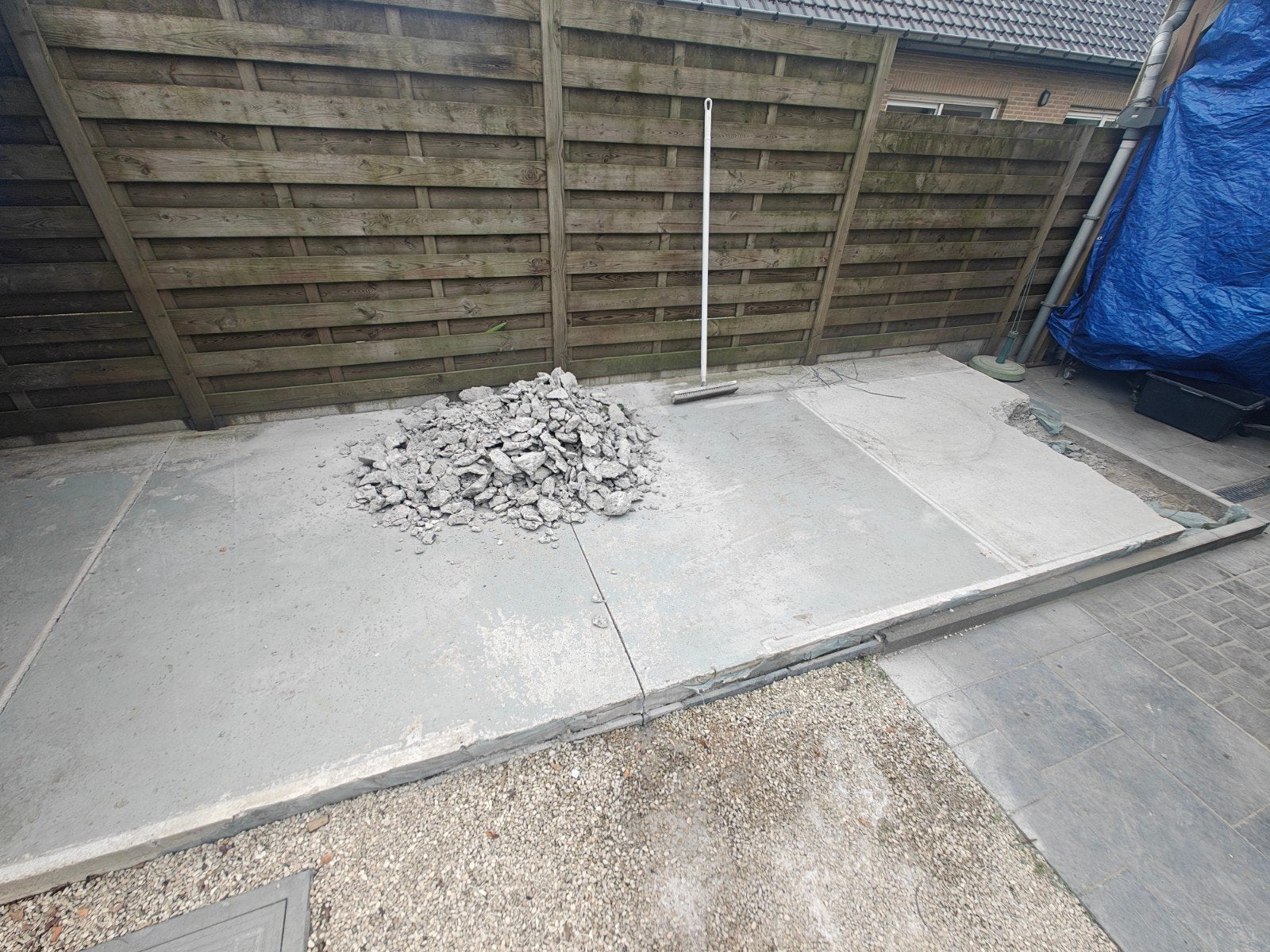 2 kubiek betonpuin gratis, Enlèvement