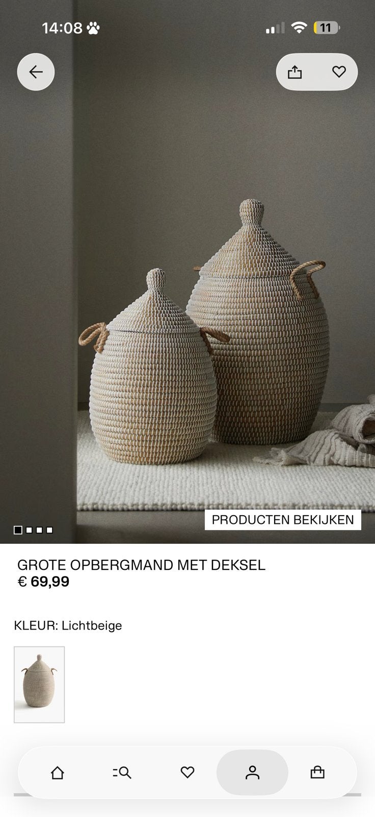 Grote opbergmand h&m, Ophalen, Zo goed als nieuw