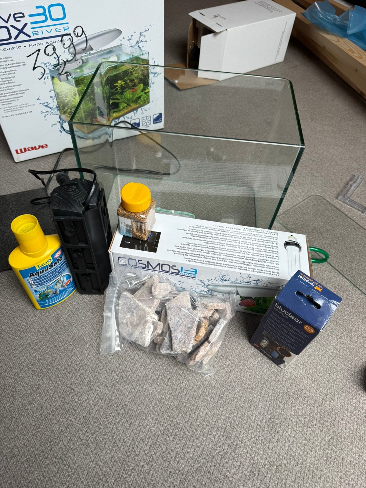 Nano Aquarium Complet WAVE Box 30 + Accessoires, Enlèvement, Comme neuf