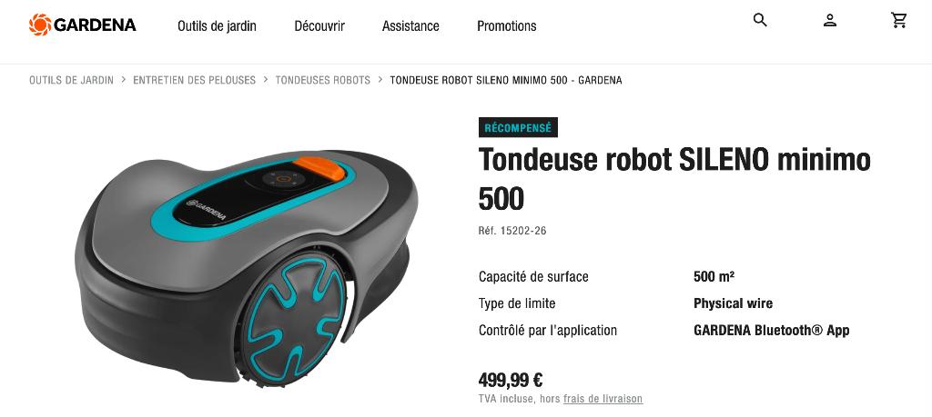 Robot Tondeuse, Neuf, Plus de 25 cm, Gardena, Enlèvement