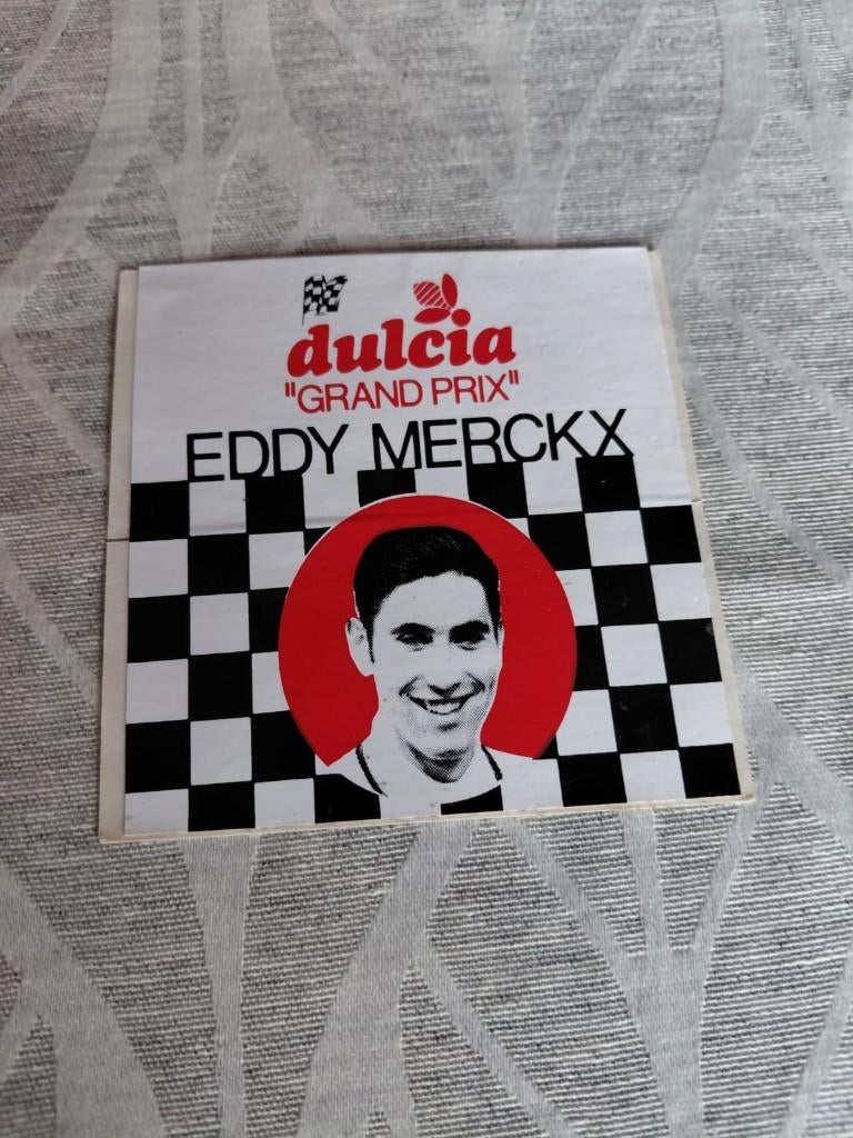Verzamelen wielrenners sticker Eddy Merckx cyclisme, 1960 tot 1980, Gebruikt, Ophalen of Verzenden, Prent