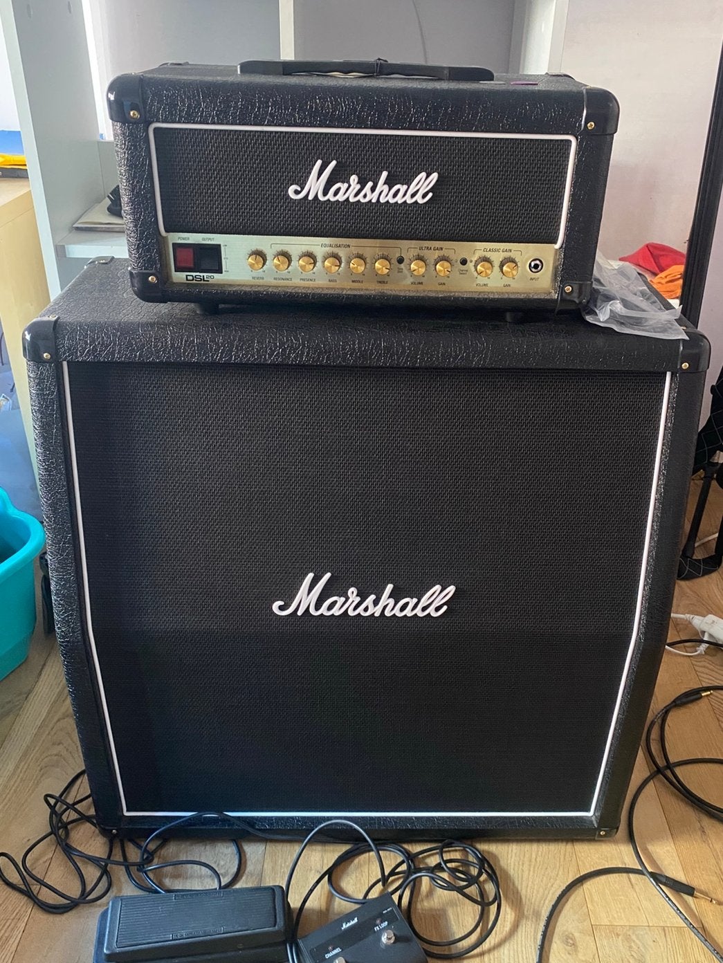 Marshall DSL20 et MX412, Muziek en Instrumenten, Versterkers | Bas en Gitaar, Ophalen, Zo goed als nieuw, Gitaar, Minder dan 50 watt