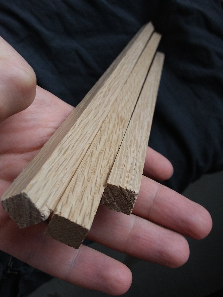 massief eiken latje 12mm vierkant iets meer dan 100cm in tot, Minder dan 25 mm, Eiken, Overige typen, Nieuw