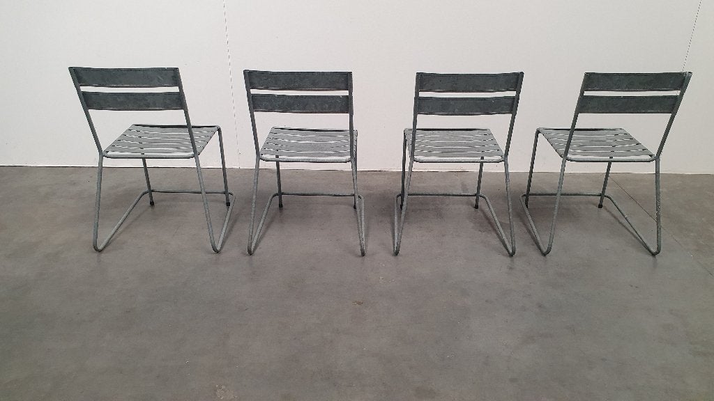vintage stapelbare design stoelen tuin verzinkt, Ophalen