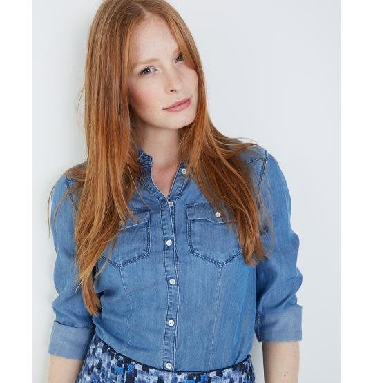 Blauwe jeanshemd van Jbc - Maat 36, Kleding | Dames, Ophalen of Verzenden, Maat 36 (S), Blauw