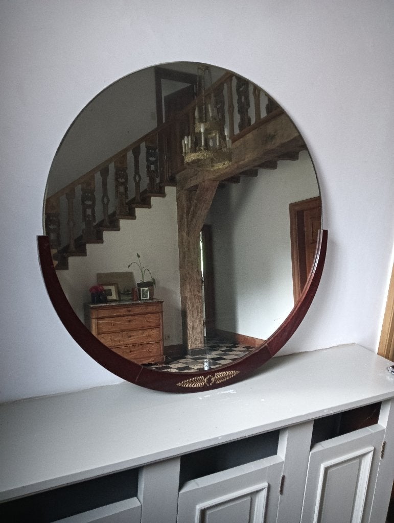 Oude ronde spiegel, Huis en Inrichting, Ophalen, Gebruikt, Rond, 75 tot 100 cm