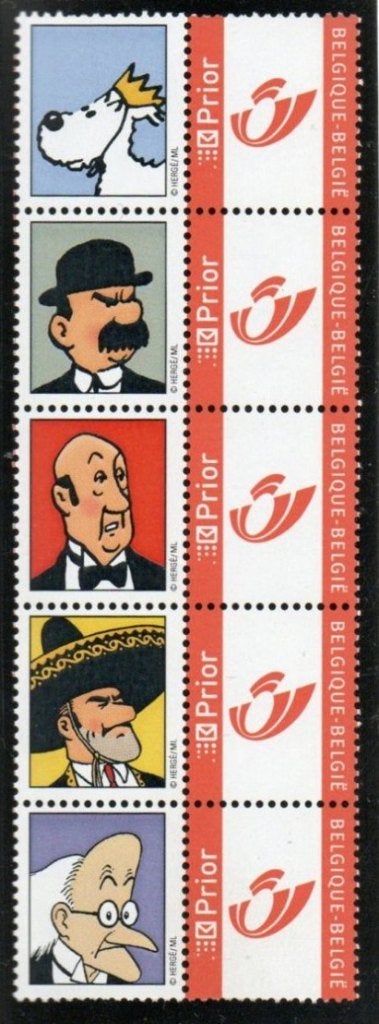 5 duostamps Tintin neufs, Enlèvement