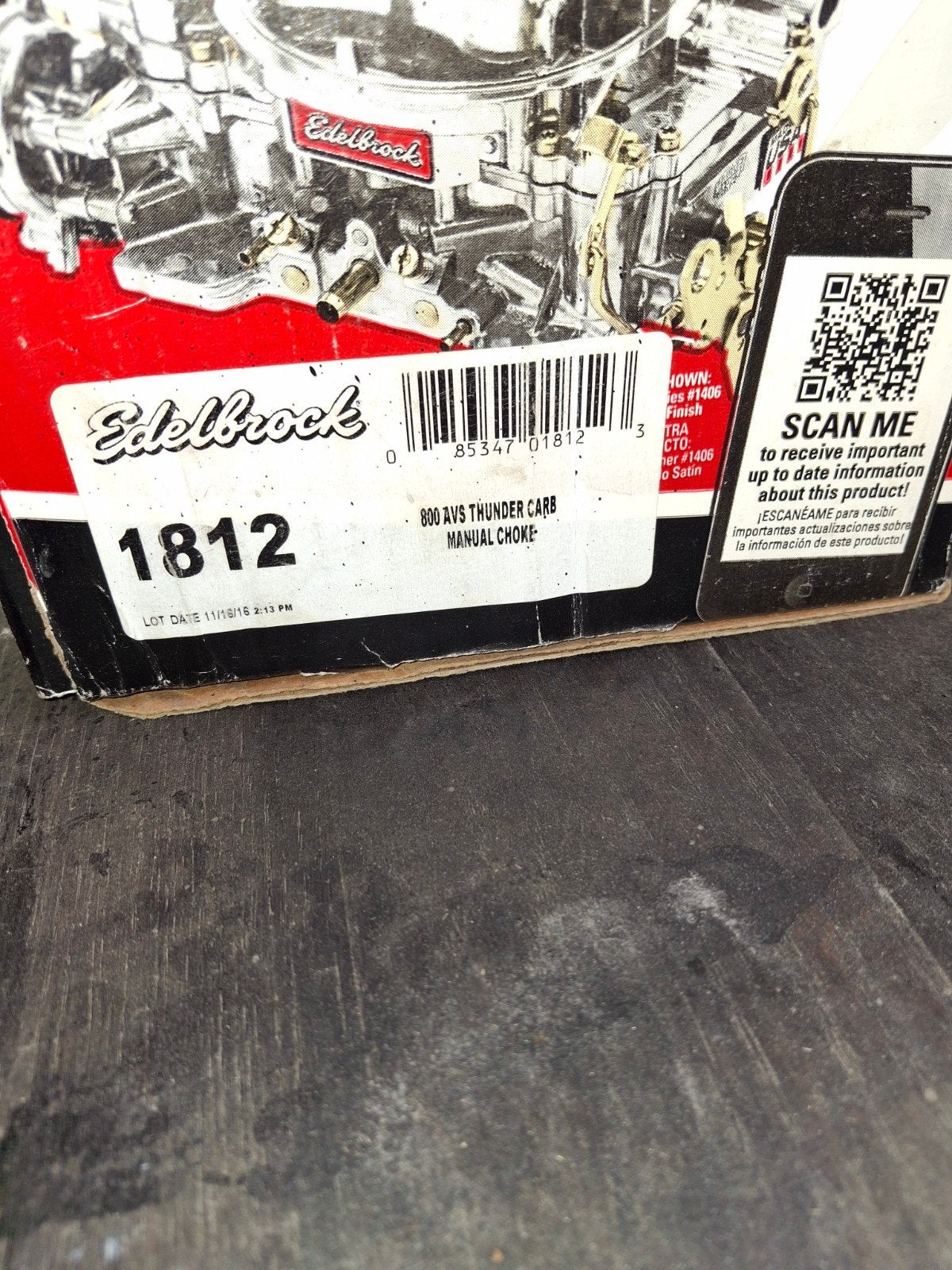 Edelbrock 1812, Enlèvement ou Envoi