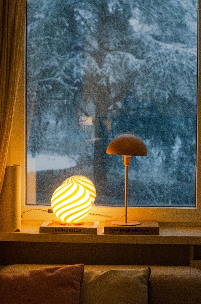 Lampe champignon beige/teracota, Ophalen, Gebruikt