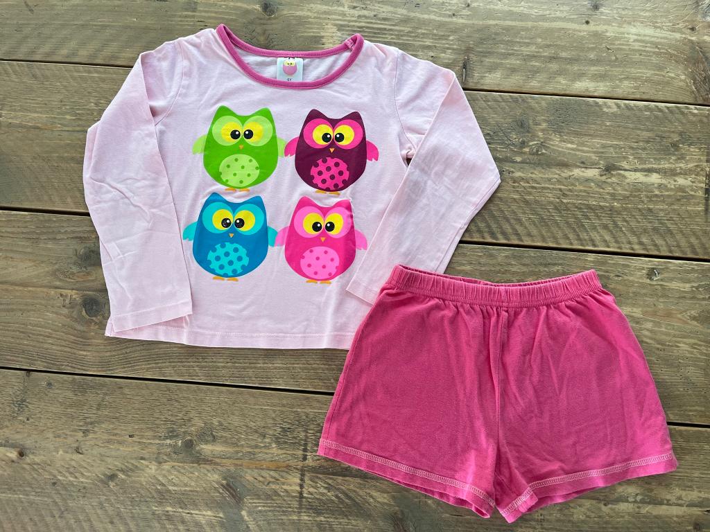 pyjama hiboux taille 110 - 116, Enfants & Bébés, Enlèvement ou Envoi, Utilisé, Fille, Vêtements de nuit ou Sous-vêtements