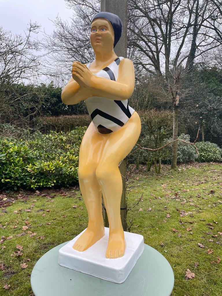 Duikende dame jacuzzi tuin, zwembad, vijver 115cm, Tuin en Terras, Tuinbeelden, Nieuw, Mensenbeeld, Kunststof, Ophalen