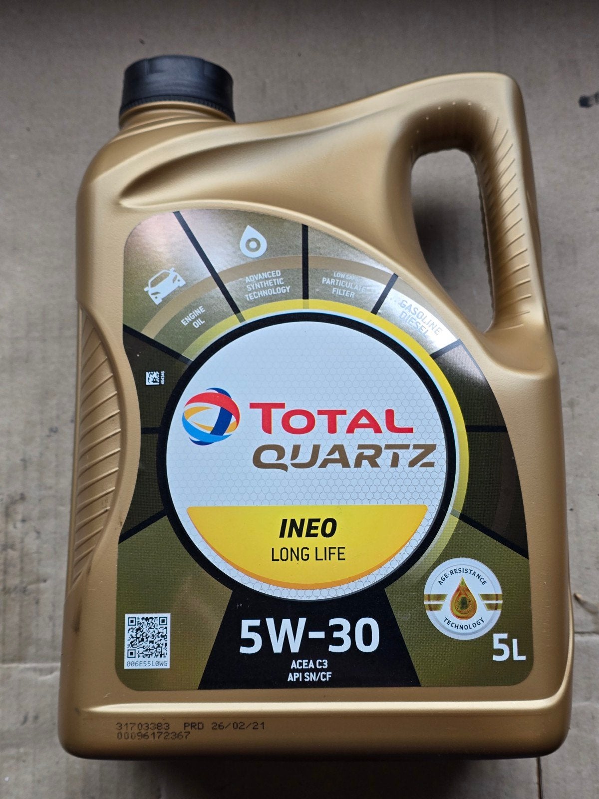 Huile moteur 5W30 Total Quartz LL 5L VW Porsche BMW MB, Enlèvement