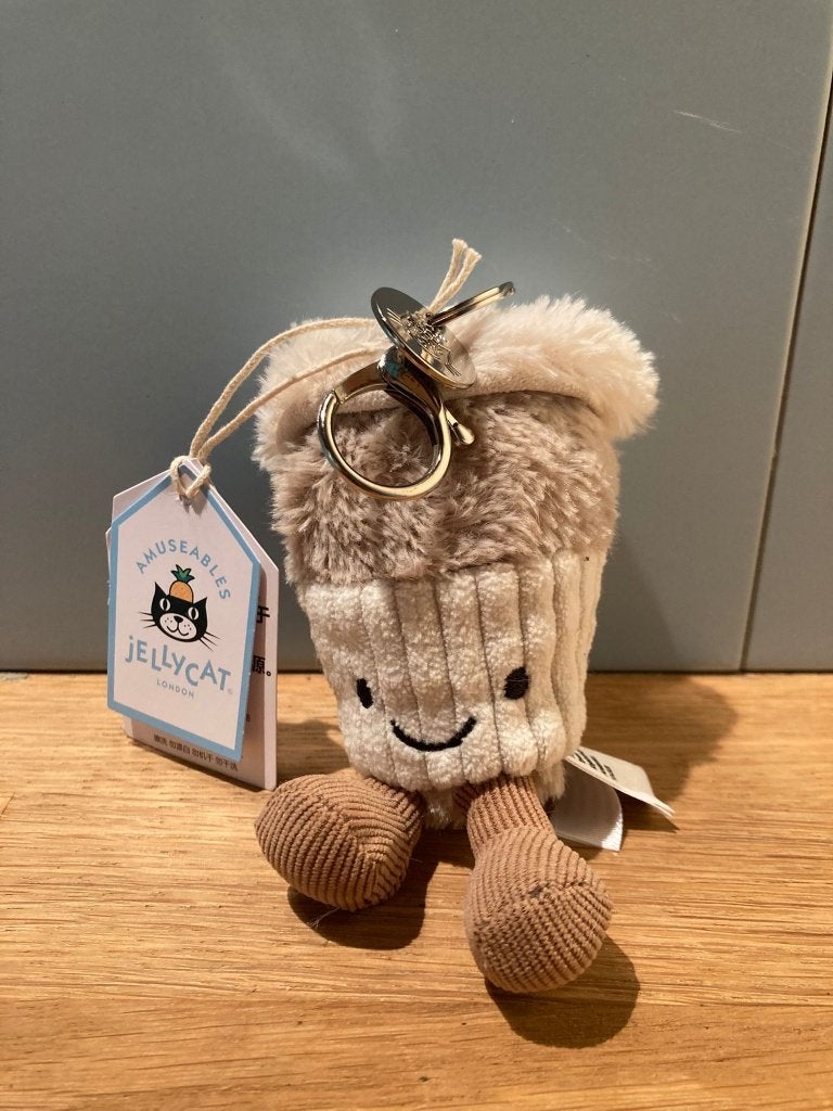 Jellycat Coffee Cup Sleutelhanger, Jellycat, Met label, Overige karakters, Overige typen