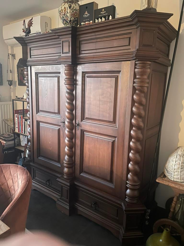 Kast, wandkast, massief eiken, klassiek, Ophalen