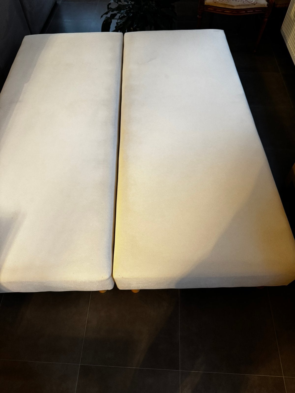 Boxspring 2stuks, Maison & Meubles, Beige, Enlèvement, Utilisé, 200 cm