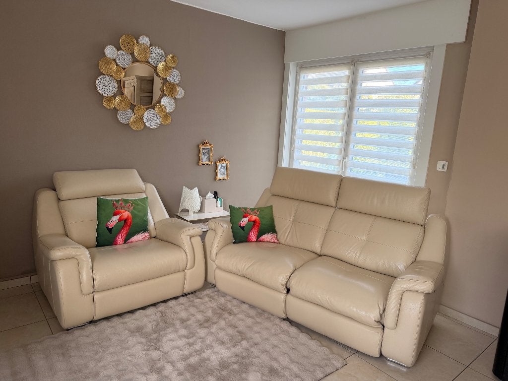 Salon cuir avec relax électrique, Maison & Meubles, Enlèvement, Utilisé, Cuir, Contemporain