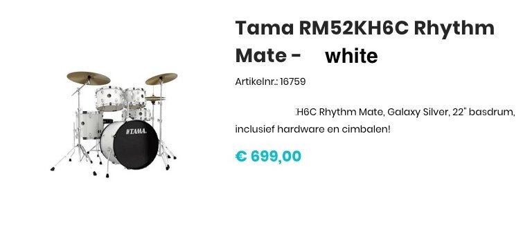 Tama Rhythm Mate RM50 WH White, Musique & Instruments, Batteries & Percussions, Neuf, Tama, Enlèvement