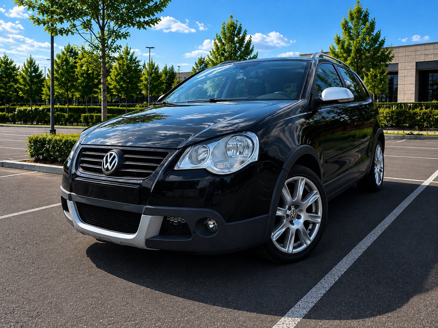 VW POLO CROSS 1.2 benzine 1e eigenaar AIRCO! Open dak, Auto's, Stof, Adaptieve lichten, Zwart, Bedrijf