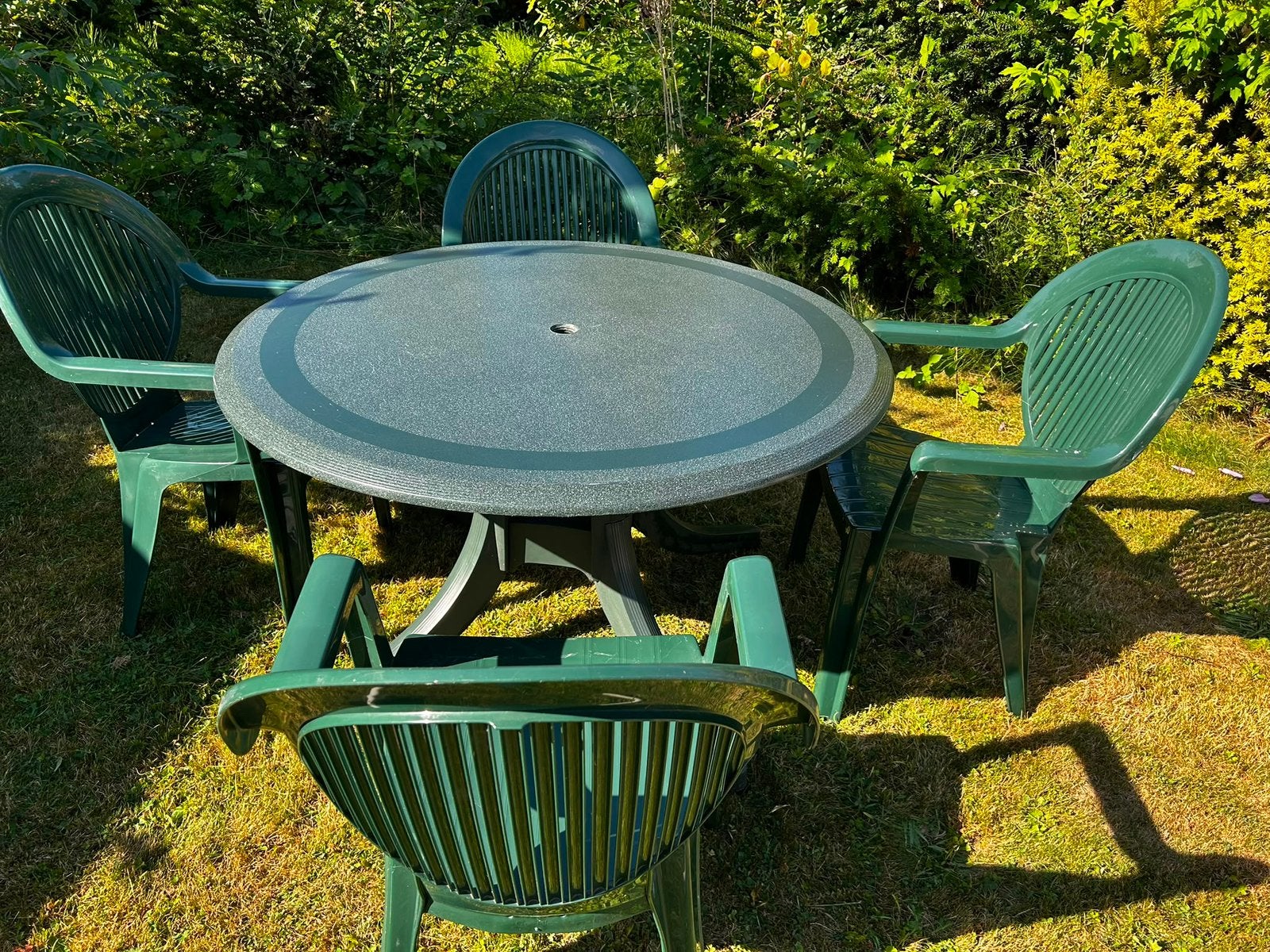 Tuinset, Tuin en Terras, Ophalen, 4 zitplaatsen, Kunststof, Gebruikt