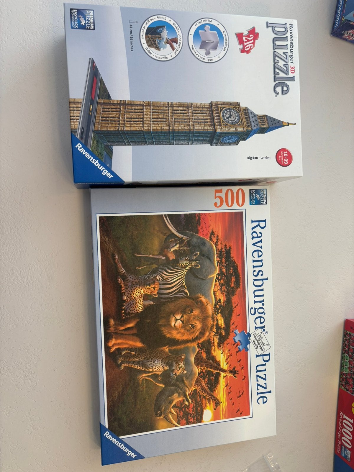 Puzzels 3D + 500 stukken, Hobby en Vrije tijd, Ophalen, Zo goed als nieuw