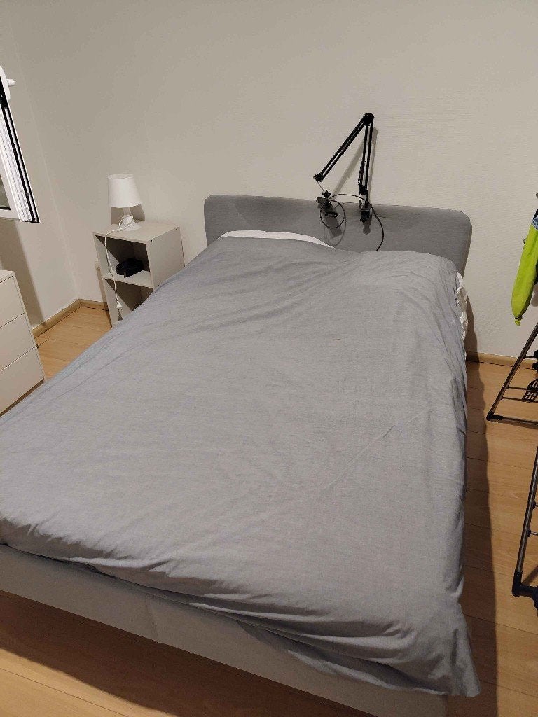140x200cm IKEA Bed + Mattress HOVAG + SLATTUM, Ophalen, Gebruikt, Tweepersoons, 200 cm