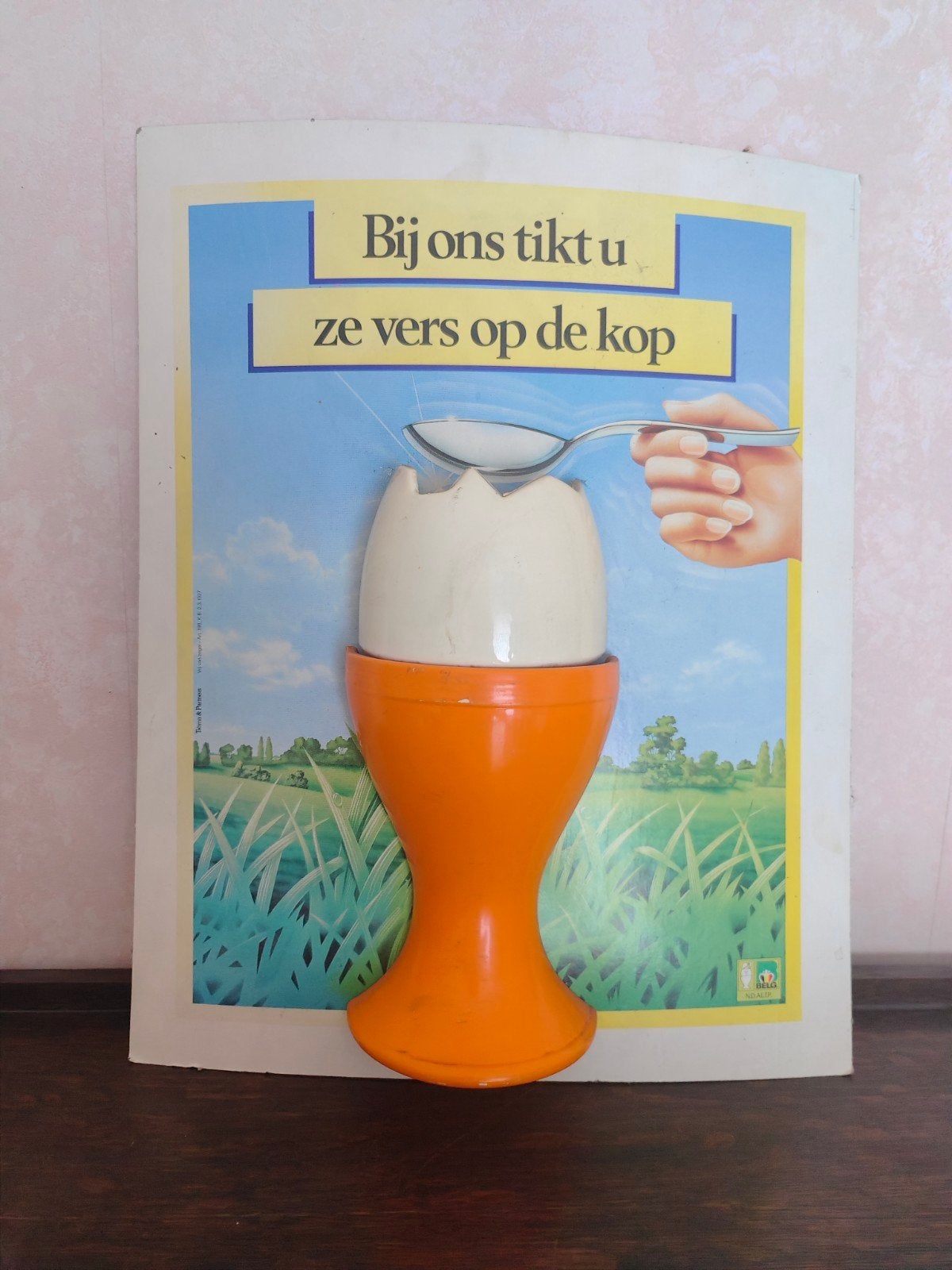 Panneau d'affichage lumineux belge vintage Fresh Eggs, Enlèvement, Panneau publicitaire